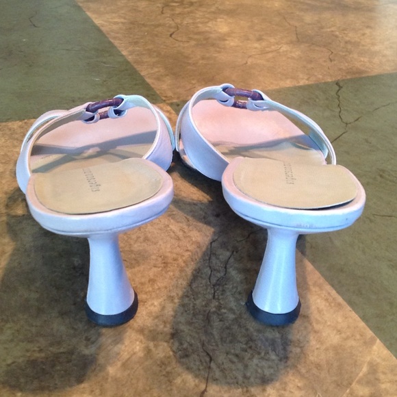 Sigerson Morrison Grey/Lavender kitten heel O-ring sandals, 10B - Picture 7 of 7